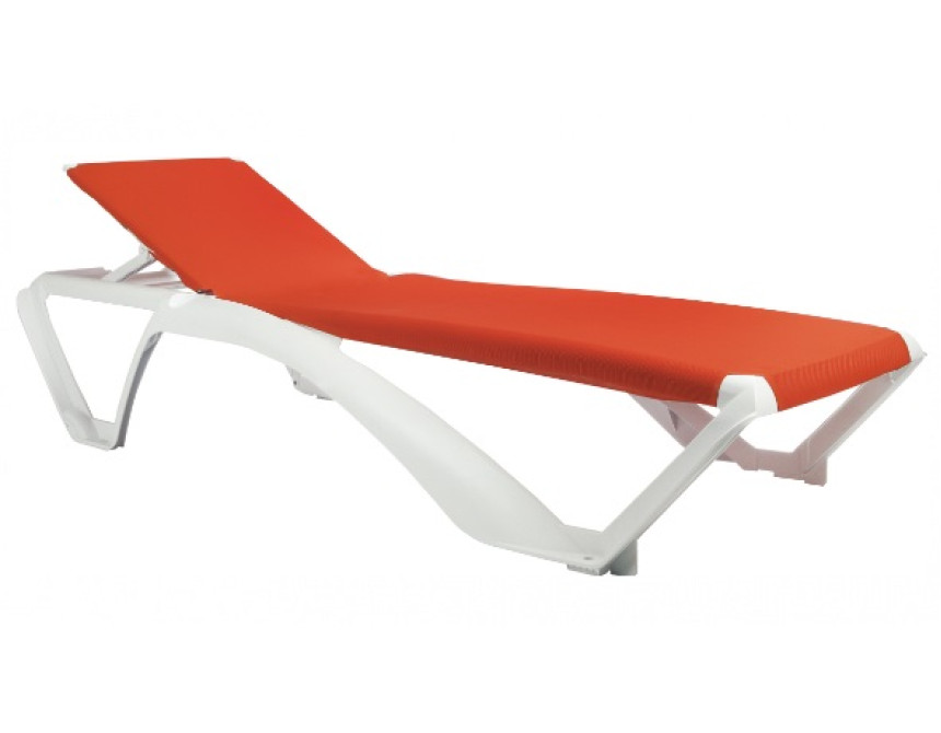 Sun-Lounger Marina/White, Resin/Textilene*