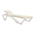 Sun-Lounger Marina/White, Resin/Textilene*