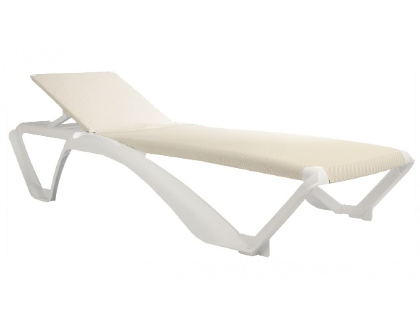 Sun-Lounger Marina/White, Resin/Textilene*