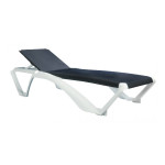Sun-Lounger Marina/White, Resin/Textilene*