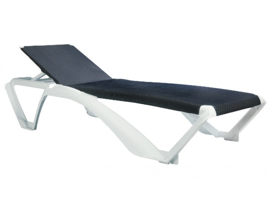 Sun-Lounger Marina/White, Resin/Textilene*