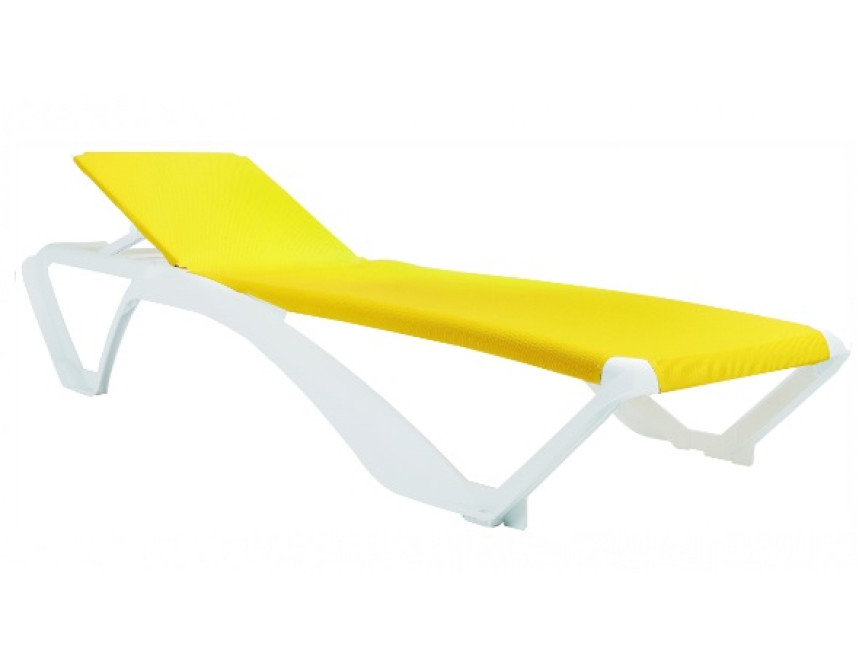 Sun-Lounger Marina/White, Resin/Textilene*