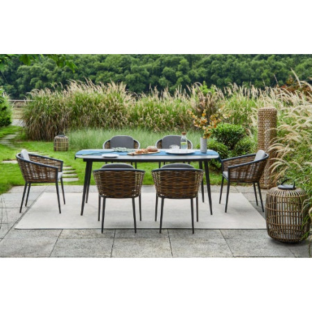 Musses Rattan/D7 Dining Set Anthracite