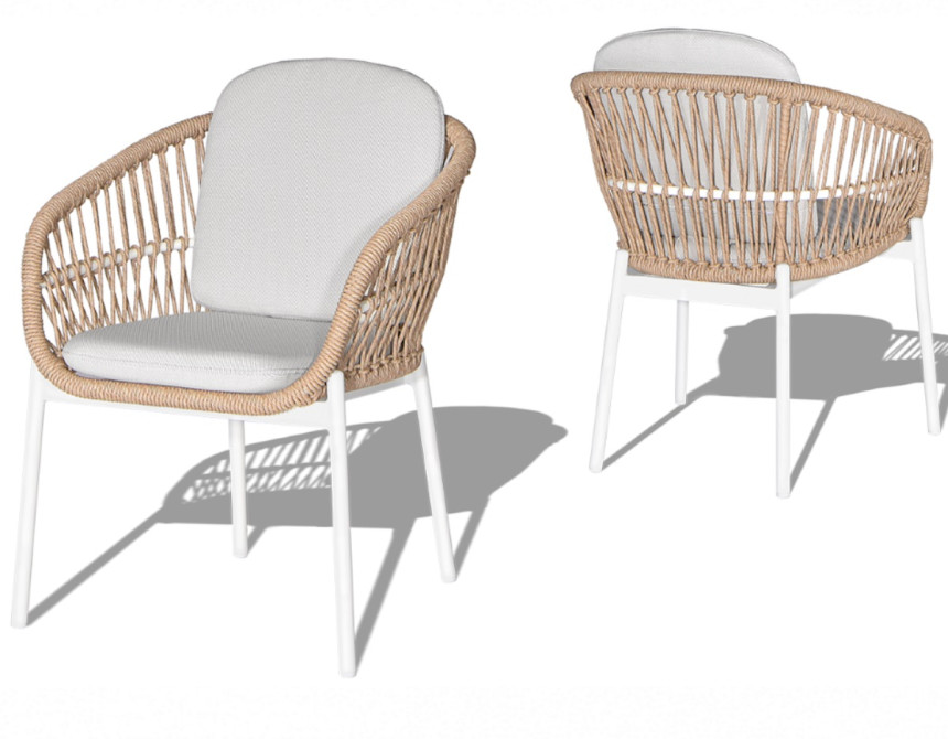 Bari/D7-White Dining Set
