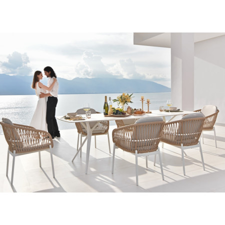 Bari/D7-White Dining Set