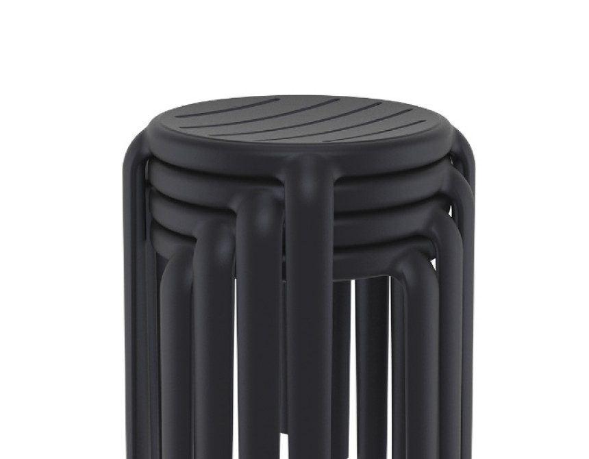 Tom/S-45cm* Stool Black PL