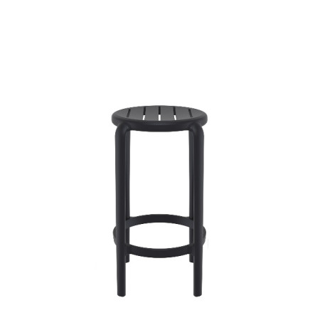 Tom bar stool h.65 cm is produced with a single injection of polypropylene reinforced
with glass fiber obtained by means of the latest generation of air moulding
technology with neutral tones. For indoor and outdoor use.