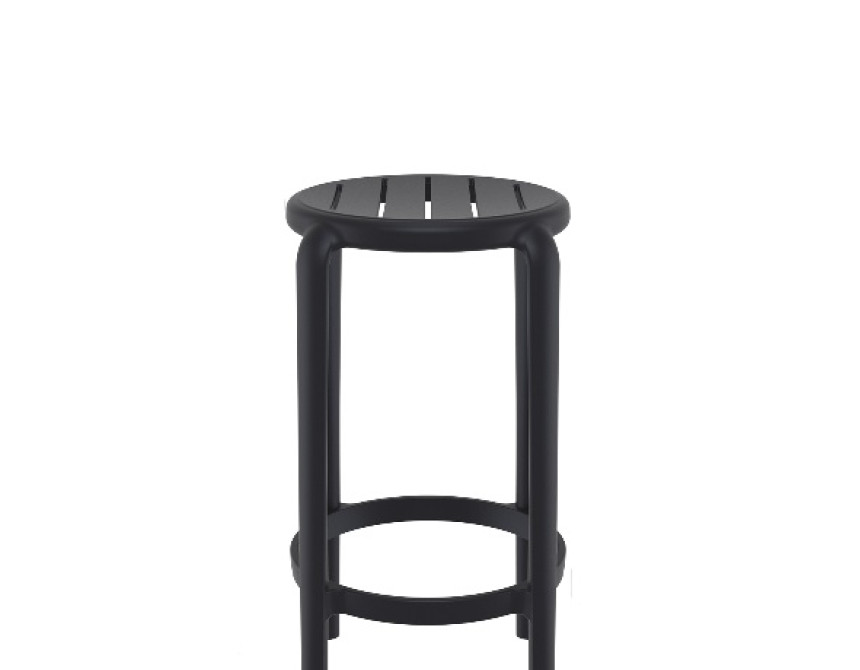 Tom bar stool h.65 cm is produced with a single injection of polypropylene reinforced
with glass fiber obtained by means of the latest generation of air moulding
technology with neutral tones. For indoor and outdoor use.