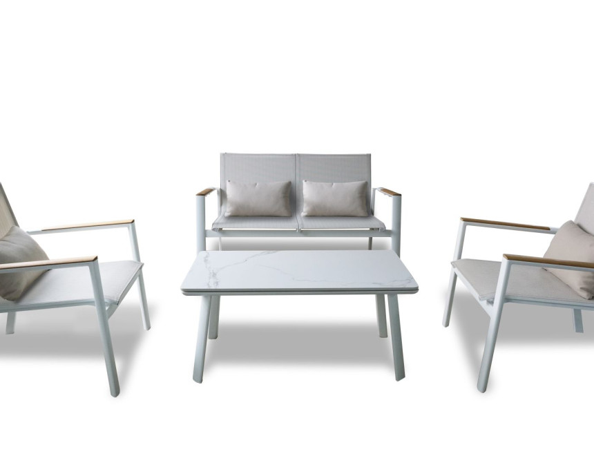 Aspen-2/White Lounge Set