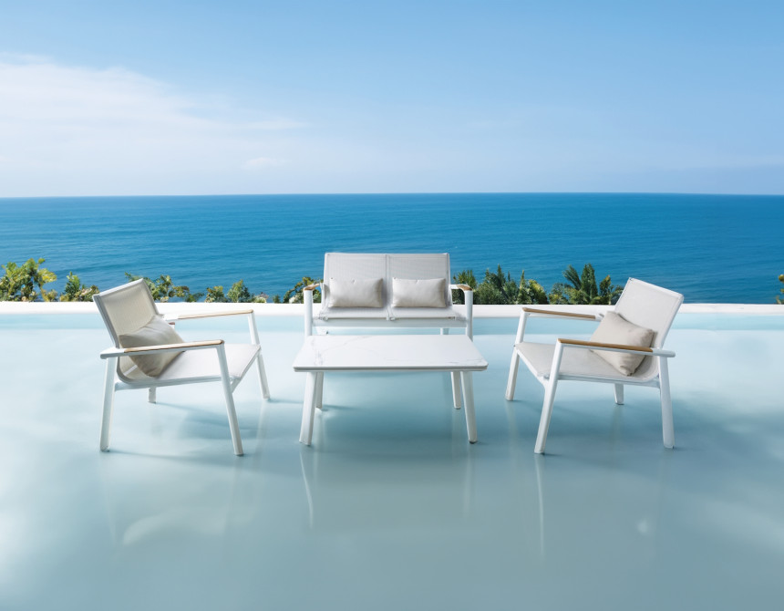 Aspen-2/White Lounge Set