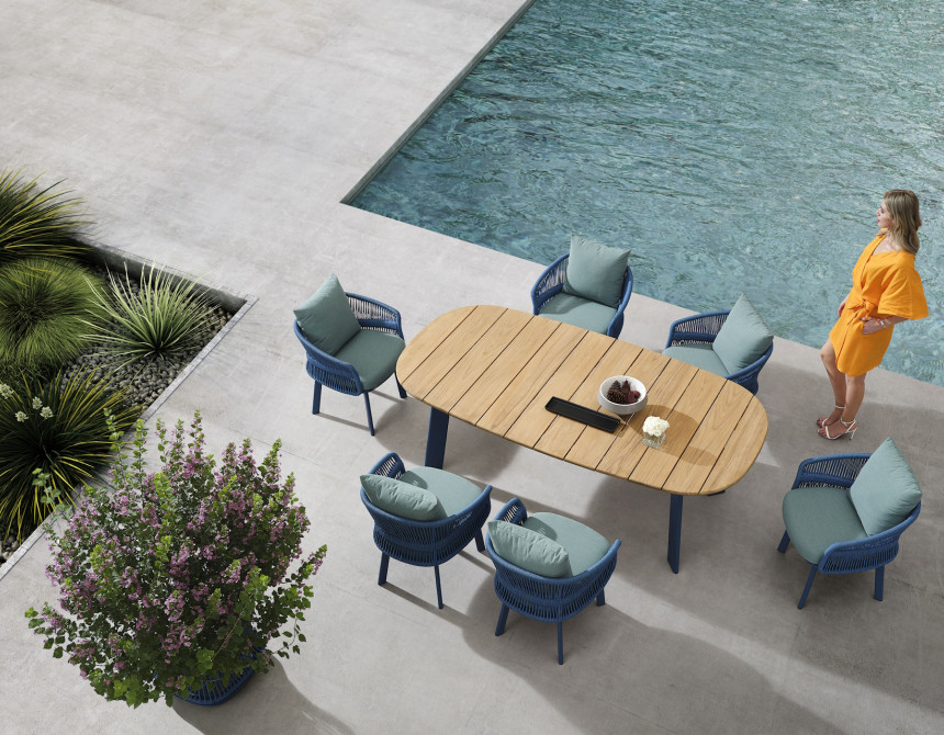 Aio/D7 Blue*, Dining set of 7 pcs (205580)