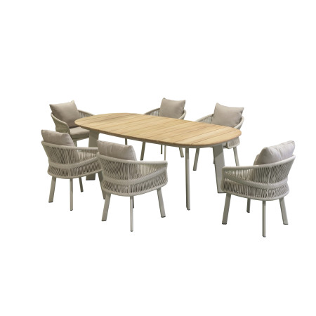 Aio/D7 Taupe*, Dining set of 7 pcs (225580)
