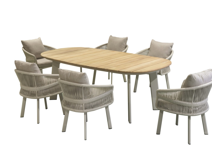 Aio/D7 Taupe*, Dining set of 7 pcs (225580)