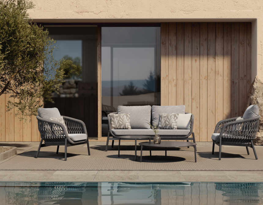 Bari-Anthracite Lounge Set