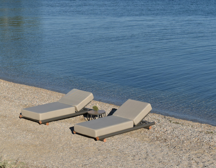 Cayenne/Taupe* Aluminum Sun-Lounger