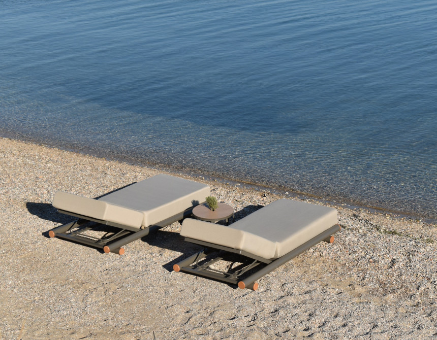 Cayenne/Taupe* Aluminum Sun-Lounger