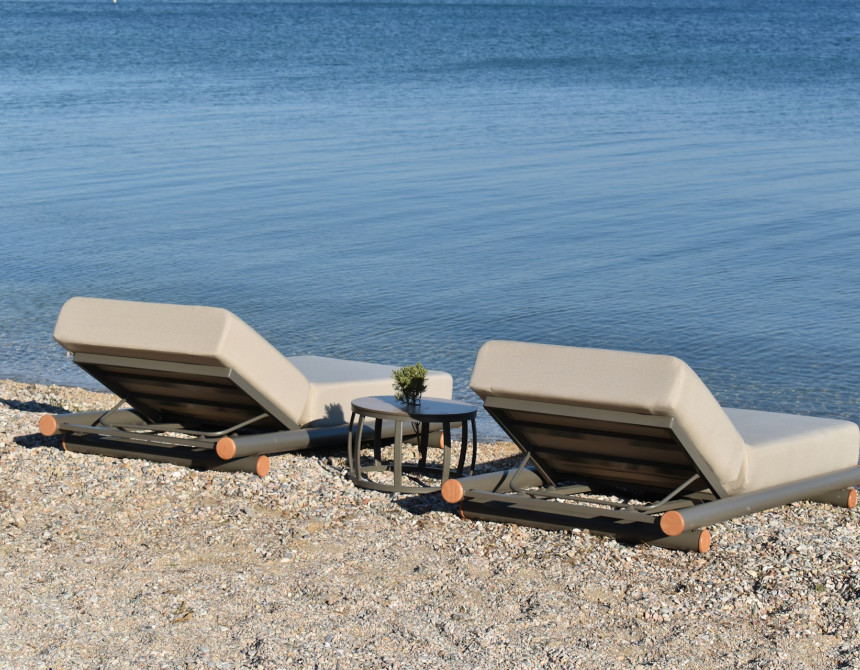 Cayenne/Taupe* Aluminum Sun-Lounger