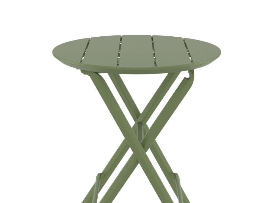 Helen/T-Φ60xh.74cm* Folding Table Olive Green
