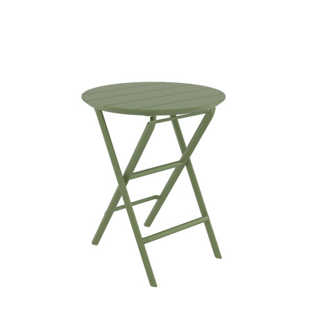 Helen/T-Φ60xh.74cm* Folding Table Olive Green