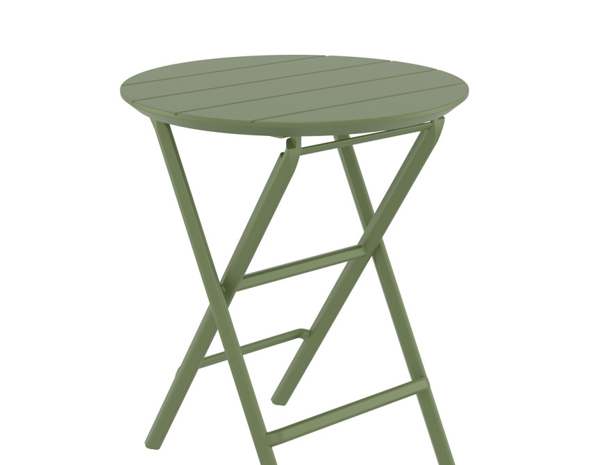 Helen/T-Φ60xh.74cm* Folding Table Olive Green