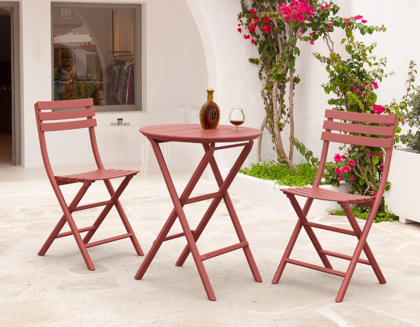 Helen/T-Φ60xh.74cm* Folding Table Marsala
