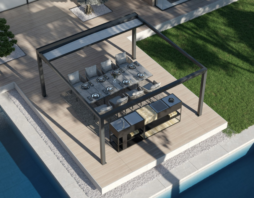 Pergola Keplan-4x4m* Alu. with Motor