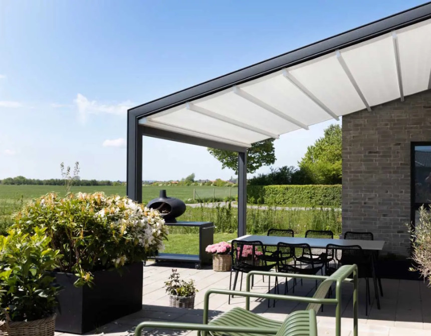 Pergola Vega-6x4m* Alu. with Motor   LED Lights