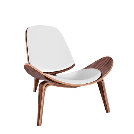 Superior/Walnut* Lounge Armchair White