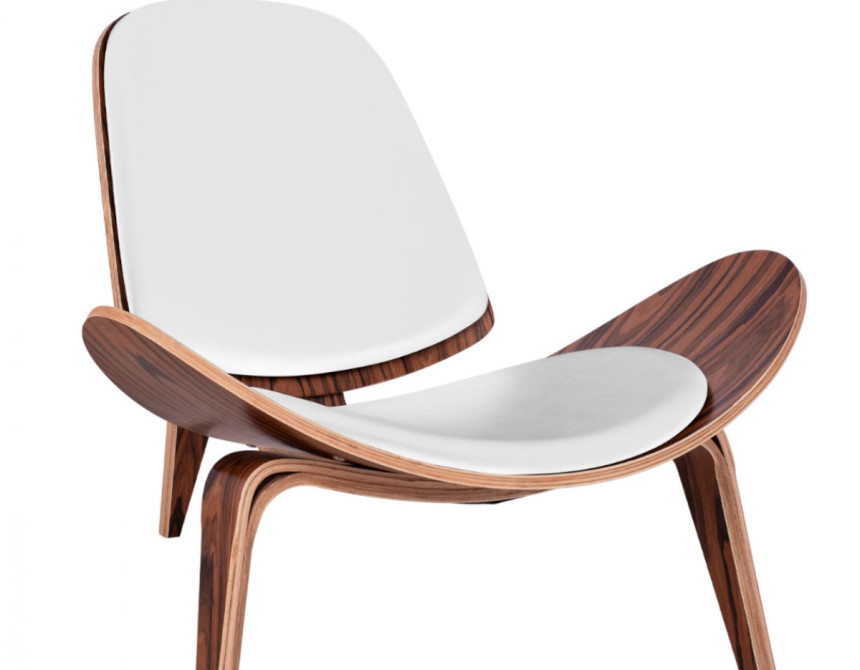 Superior/Walnut* Lounge Armchair White
