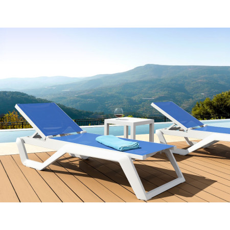 Rio/ST* Sun-Lounger White-Blue