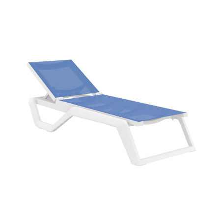 Rio/ST* Sun-Lounger White-Blue