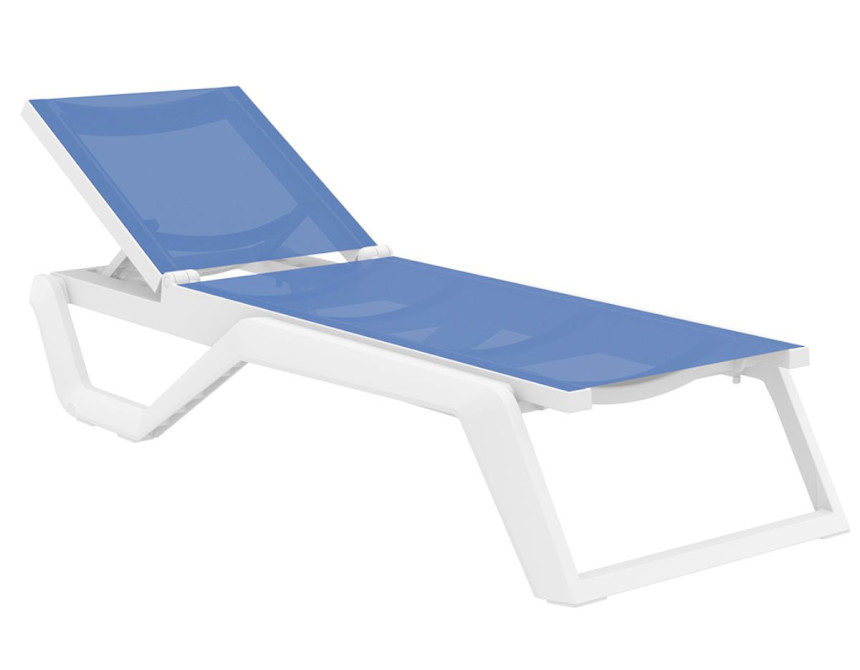 Rio/ST* Sun-Lounger White-Blue