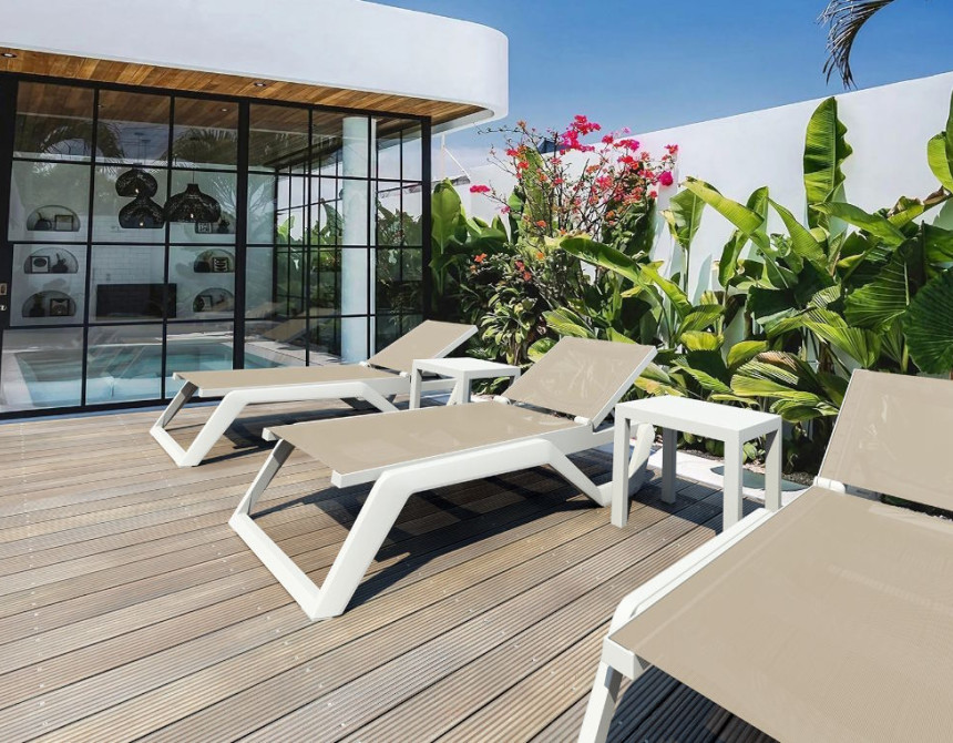 Rio/ST* Sun-Lounger White-Taupe