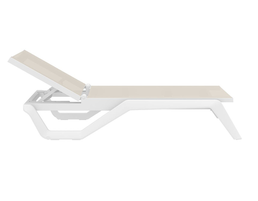 Rio/ST* Sun-Lounger White-Taupe