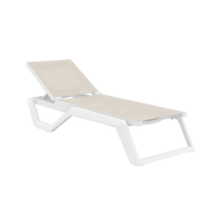 Rio/ST* Sun-Lounger White-Taupe