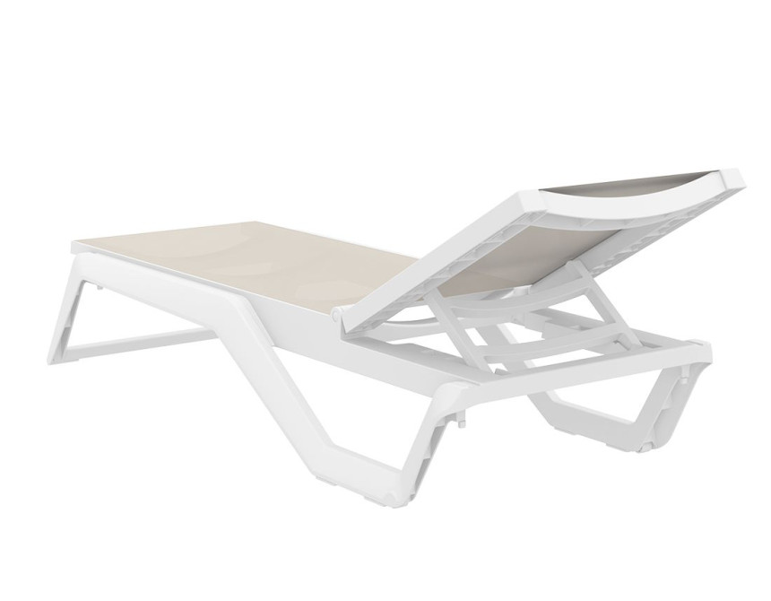 Rio/ST* Sun-Lounger White-Taupe