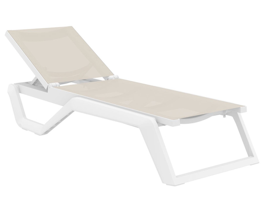 Rio/ST* Sun-Lounger White-Taupe