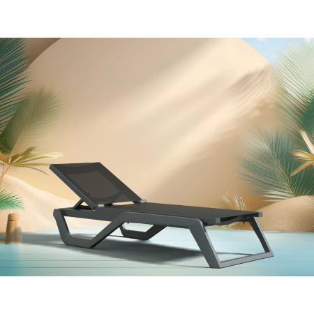 Rio/ST* Sun-Lounger Dark Grey-Black