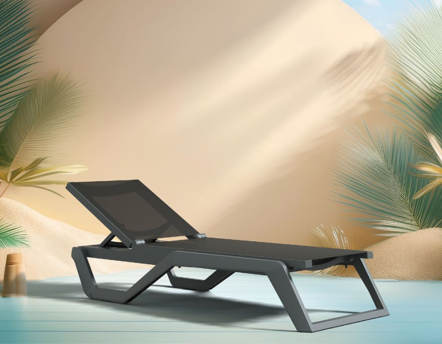 Rio/ST* Sun-Lounger Dark Grey-Black