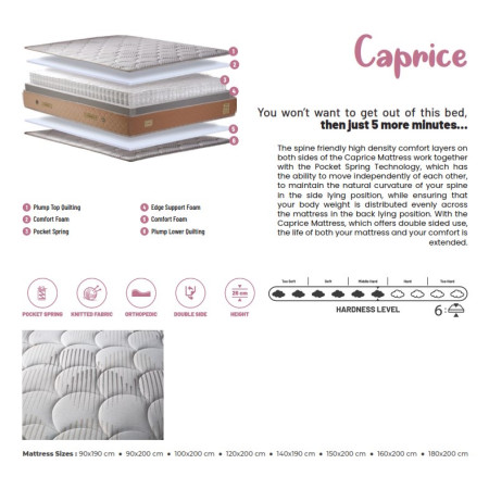 Caprice 160x200cm*, Mattress 26cm