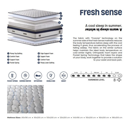 Fresh Sense 160x200cm*, Mattress 32cm